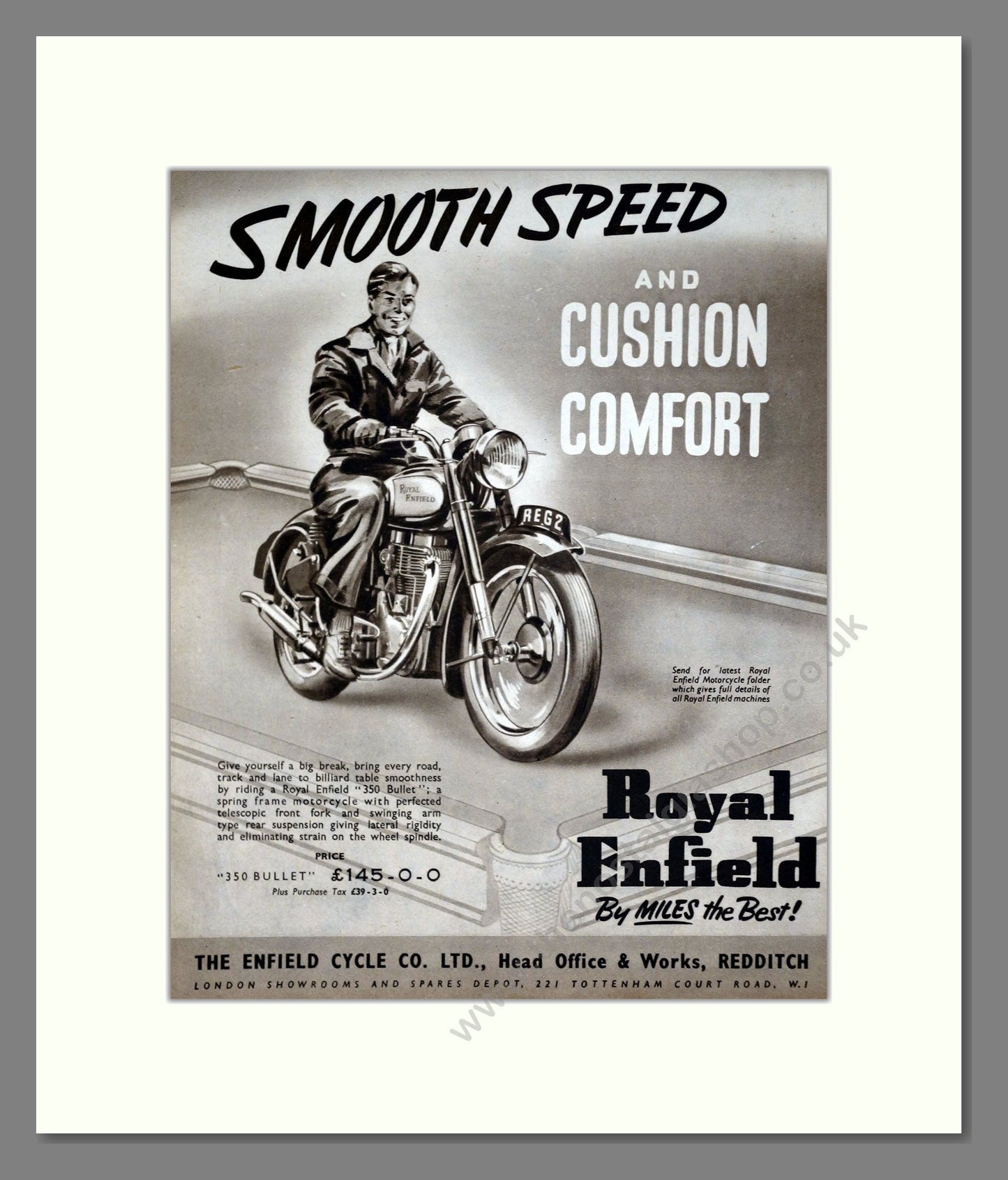 Royal Enfield - 350 Bullet. Vintage Advert 1951 (ref AD67917)
