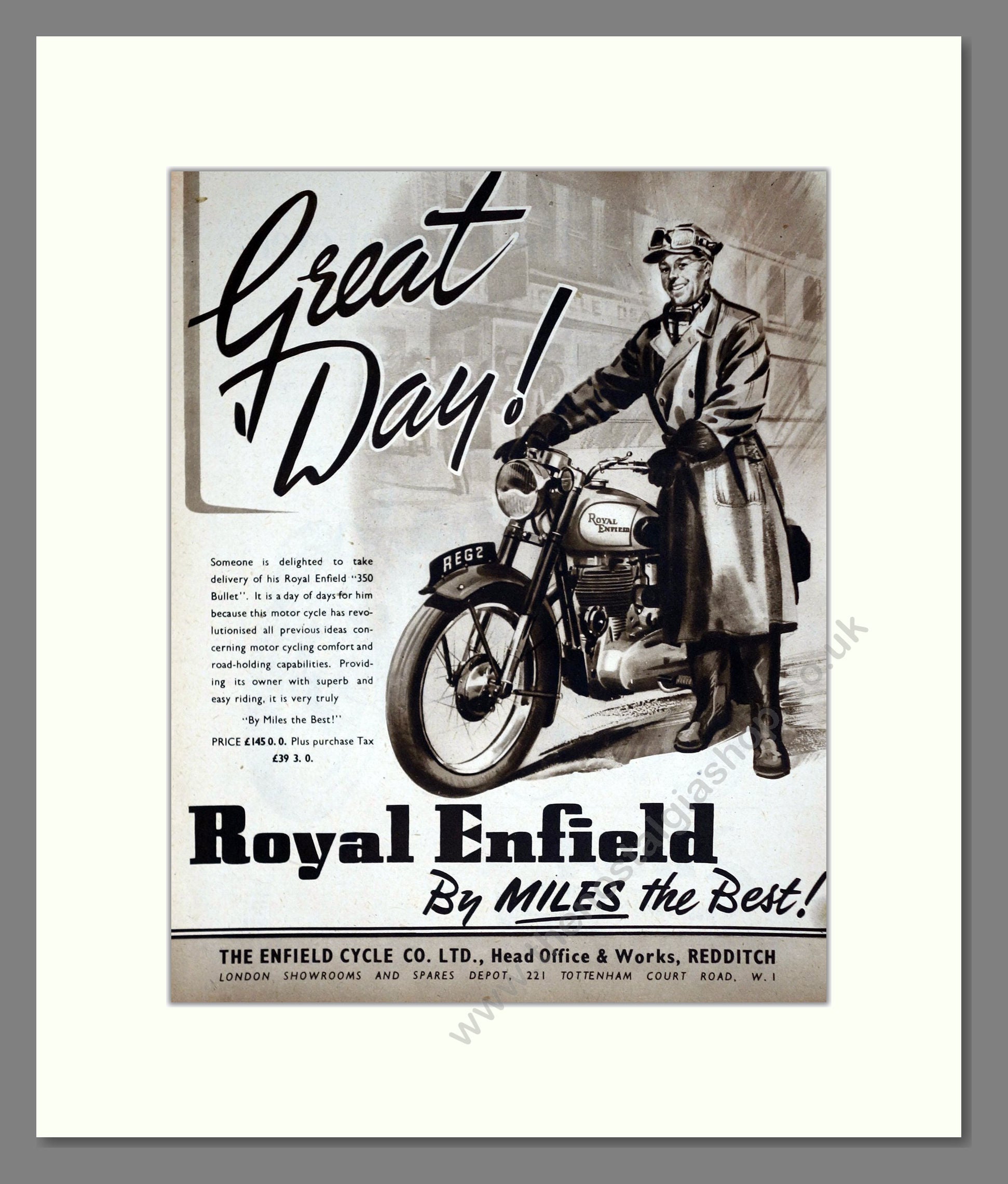 Royal Enfield - 350 Bullet. Vintage Advert 1951 (ref AD67918)