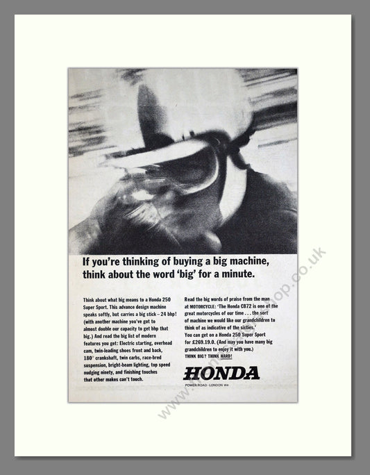 Honda - CB72. Vintage Advert 1965 (ref AD67922)