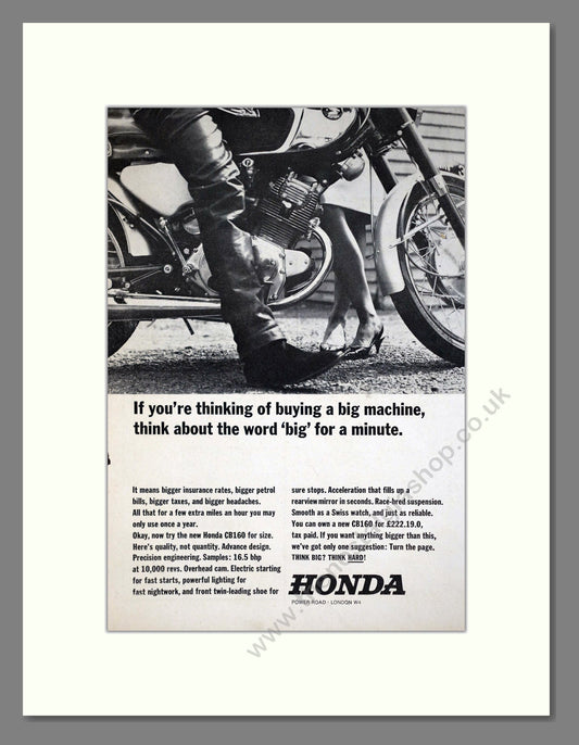 Honda - CB160. Vintage Advert 1965 (ref AD67924)