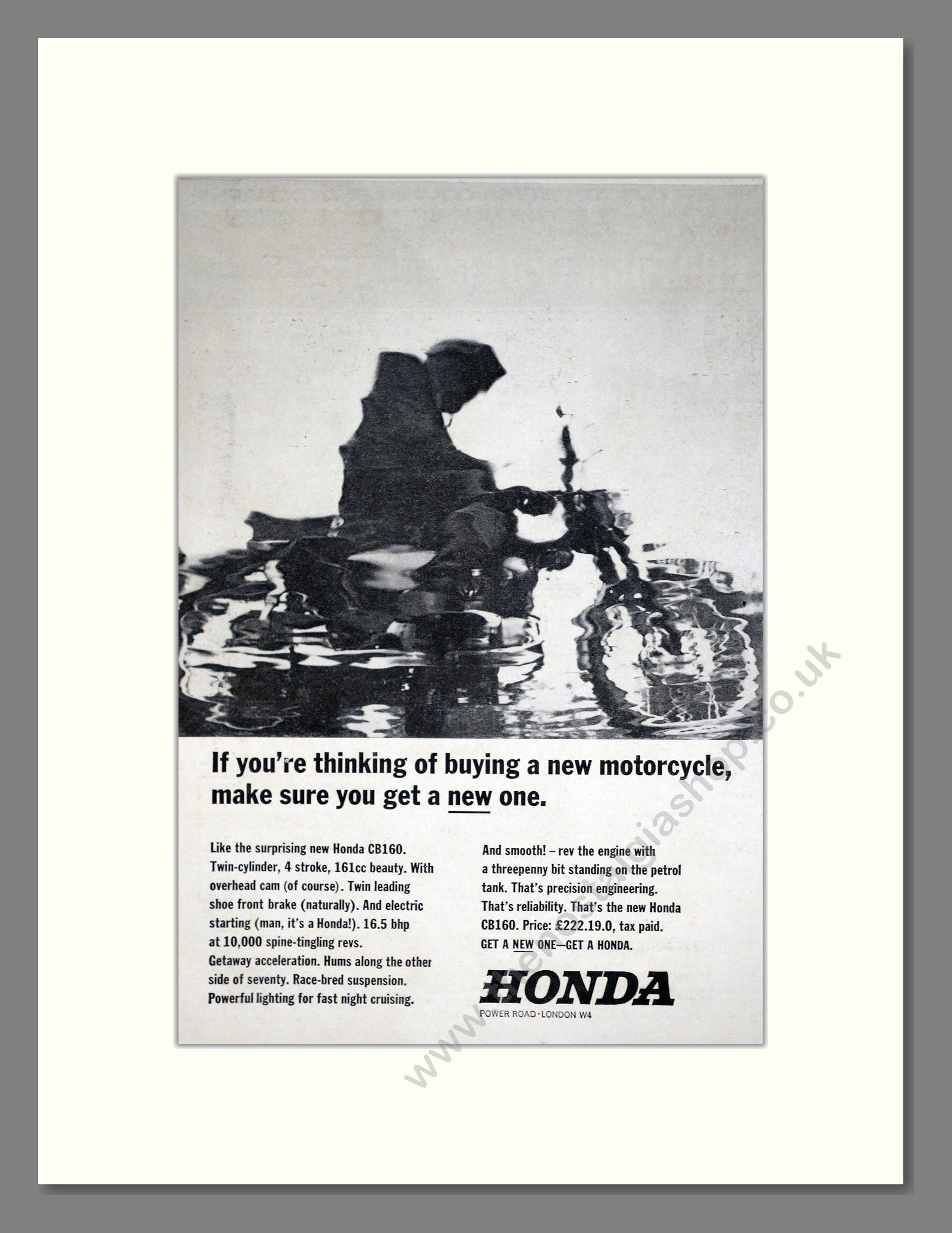 Honda - CB160. Vintage Advert 1965 (ref AD67925)