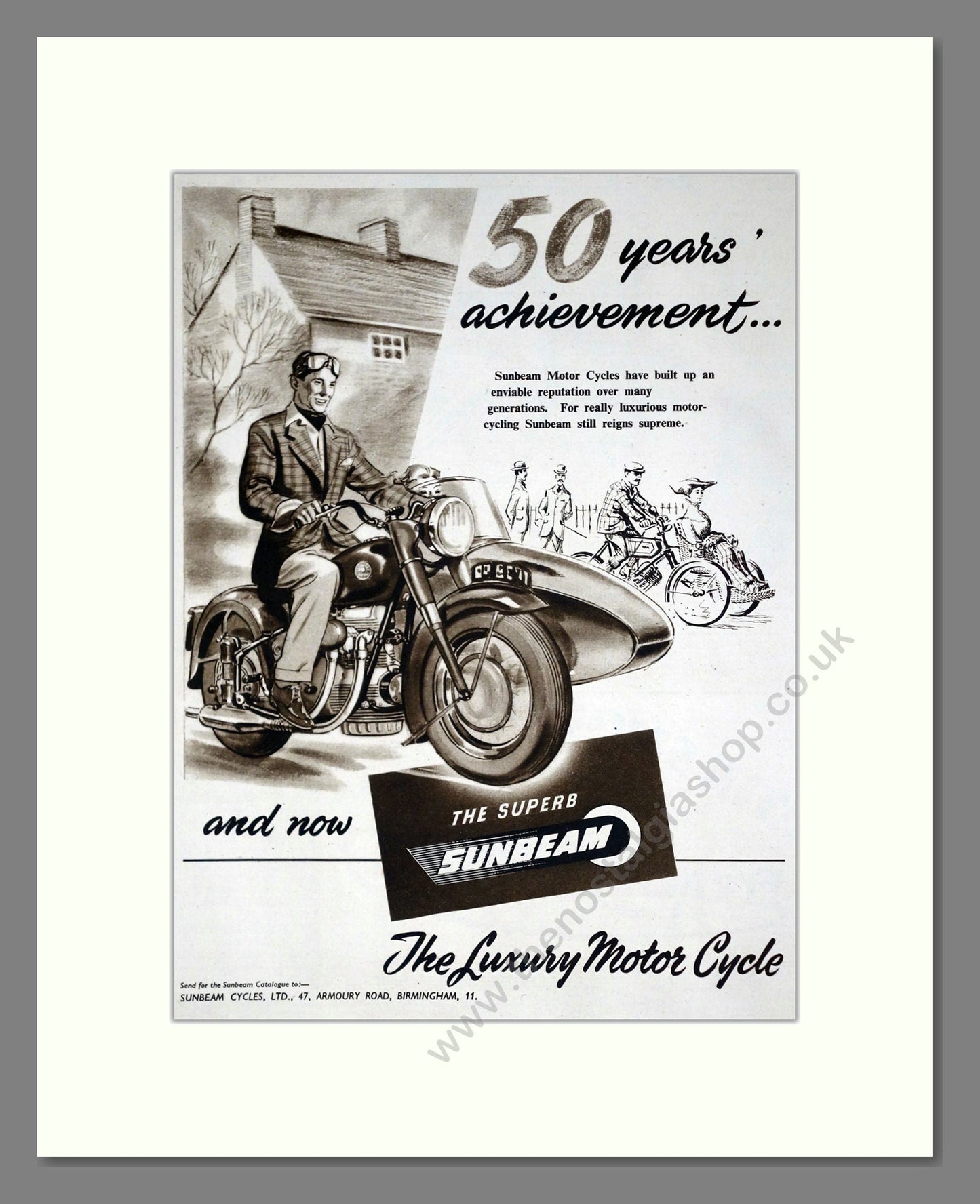 Sunbeam - Motorcycles. Vintage Advert 1953 (ref AD67926)