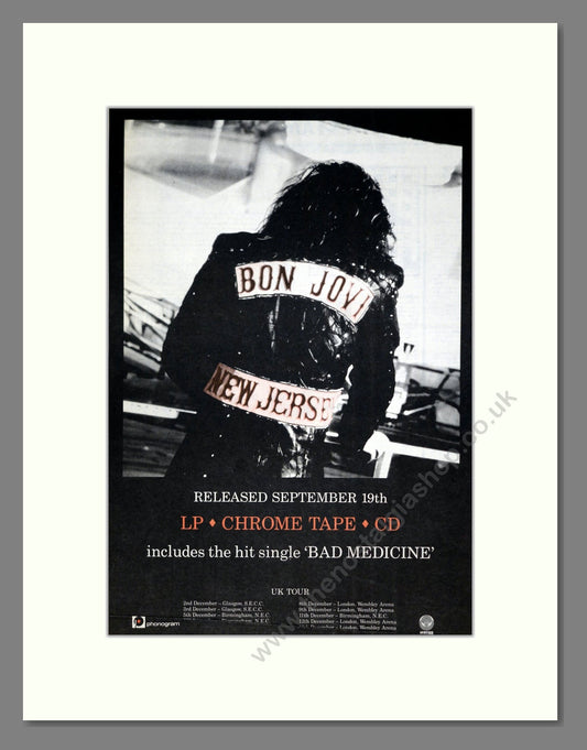 Bon Jovi - New Jersey. Vintage Advert 1988 (ref AD21188)