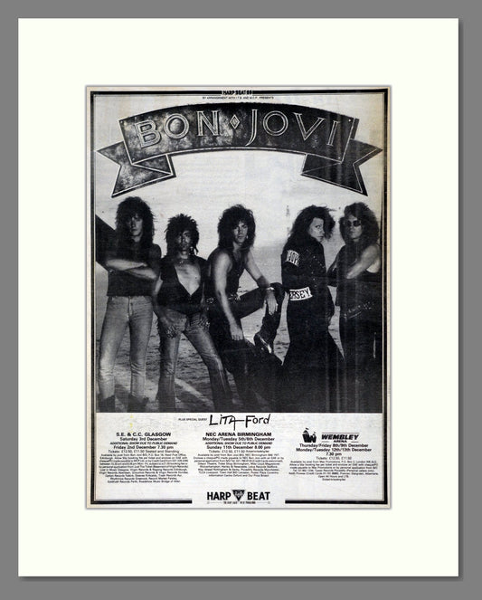 Bon Jovi - UK Tour. Vintage Advert 1988 (ref AD21189)