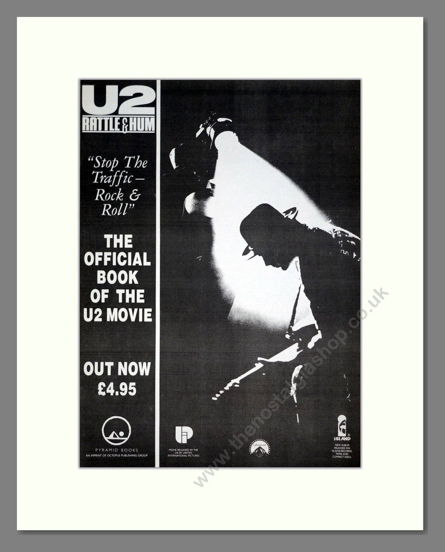 U2 - Rattle And Hum (Book). Vintage Advert 1988 (ref AD21196)