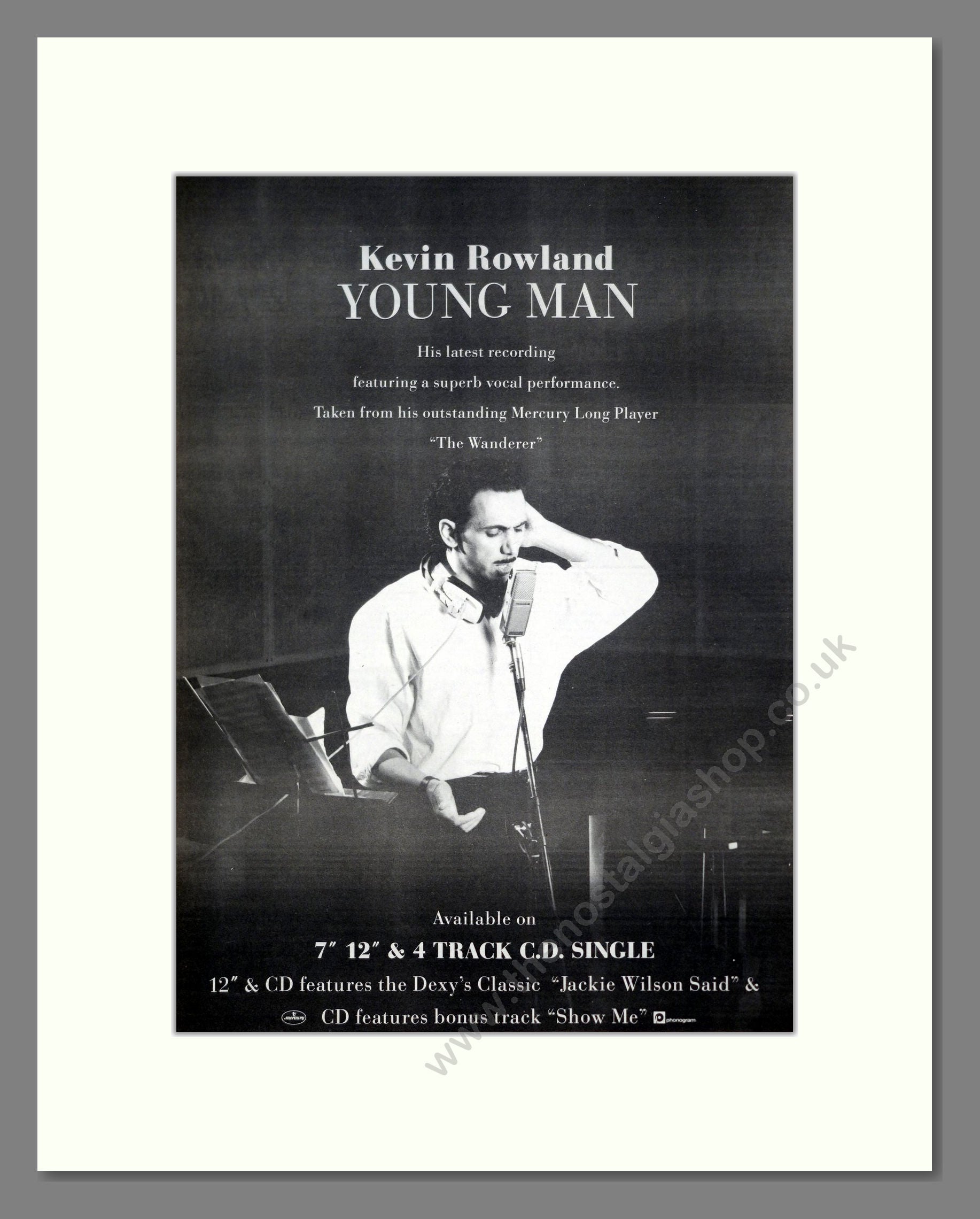 Kevin Rowland - Young Man. Vintage Advert 1988 (ref AD21197)
