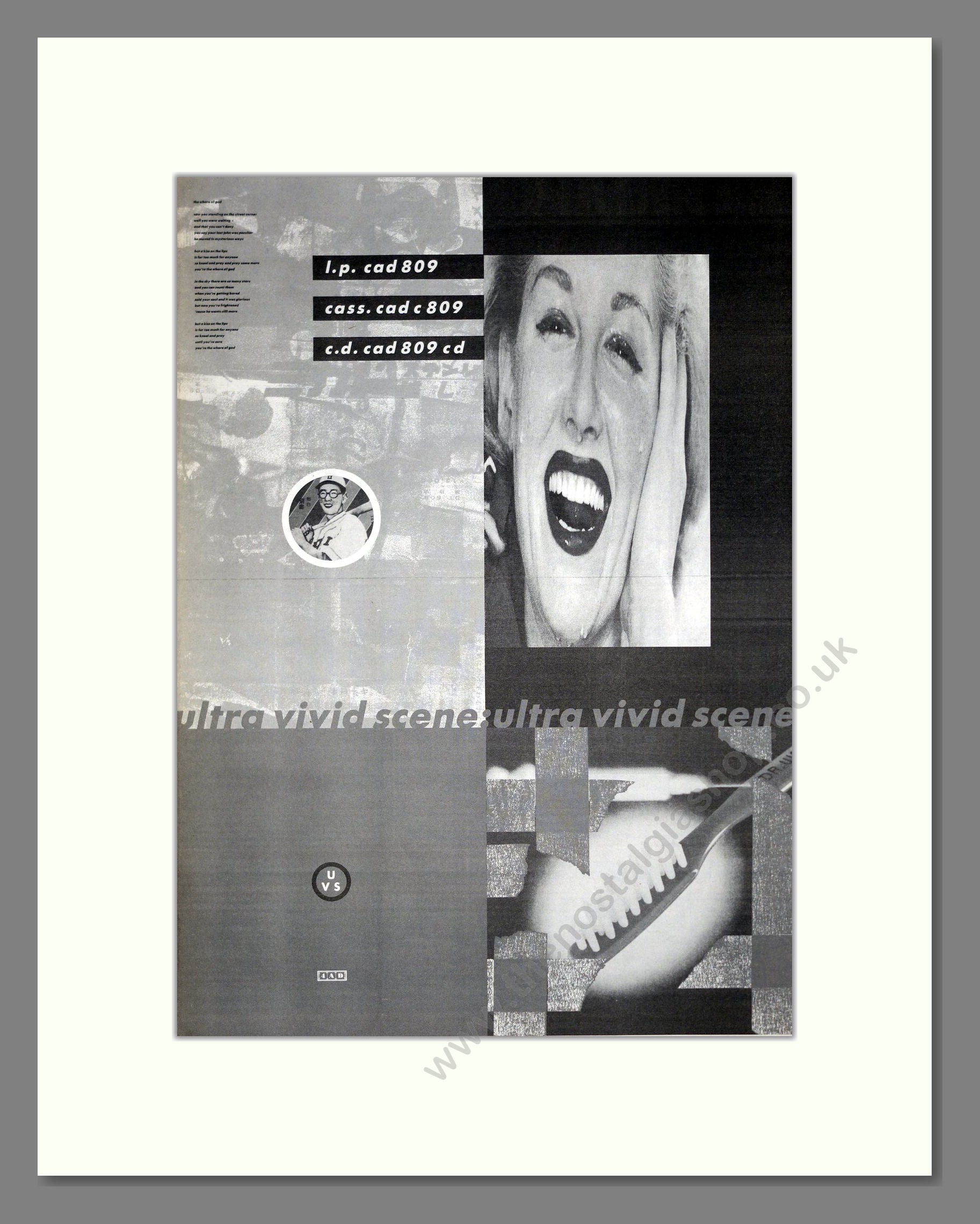 Ultra Vivid Scene - Self Titled Album. Vintage Advert 1988 (ref AD21198)