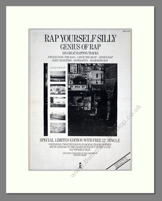 Various Artists - Genius Of Rap. Vintage Advert 1982 (ref AD21199)