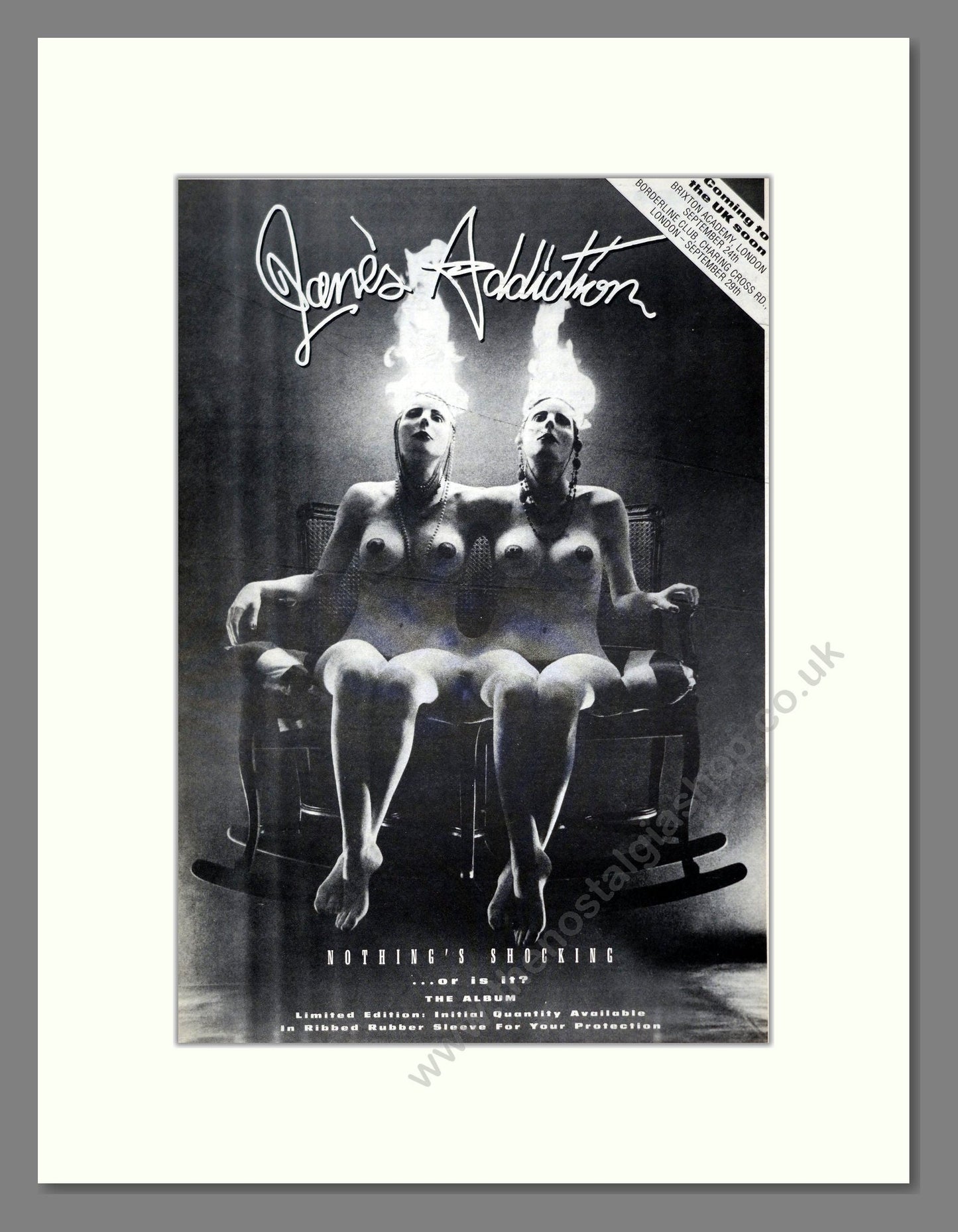 Jane's Addiction - Nothing's Shocking. Vintage Advert 1988 (ref AD21200)