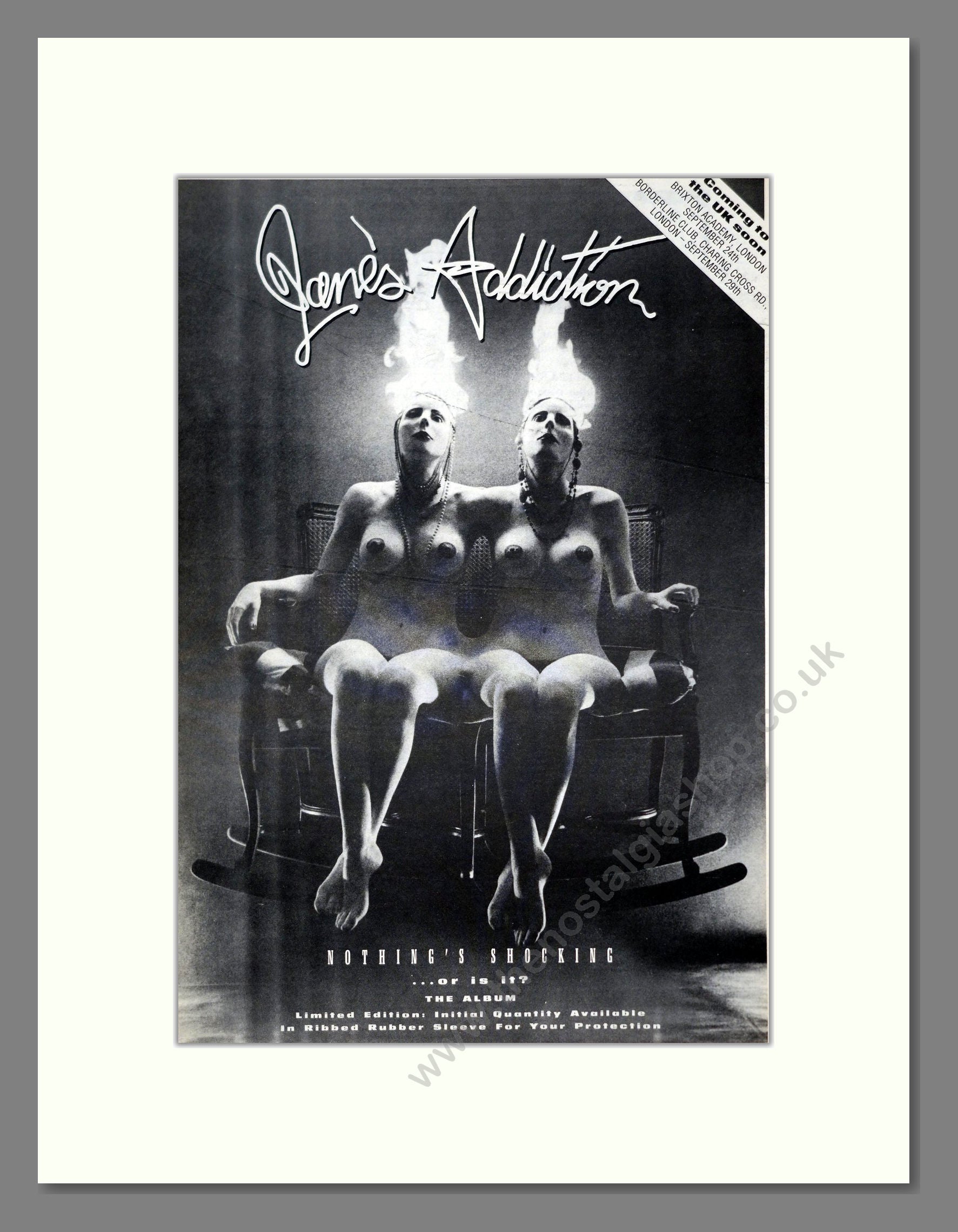 Jane's Addiction - Nothing's Shocking. Vintage Advert 1988 (ref AD21200)