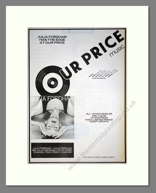 Julia Fordham - Self Titled Album. Vintage Advert 1988 (ref AD21203)