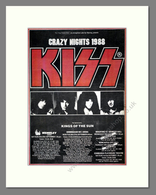 Kiss - Crazy Nights. Vintage Advert 1988 (ref AD21206)