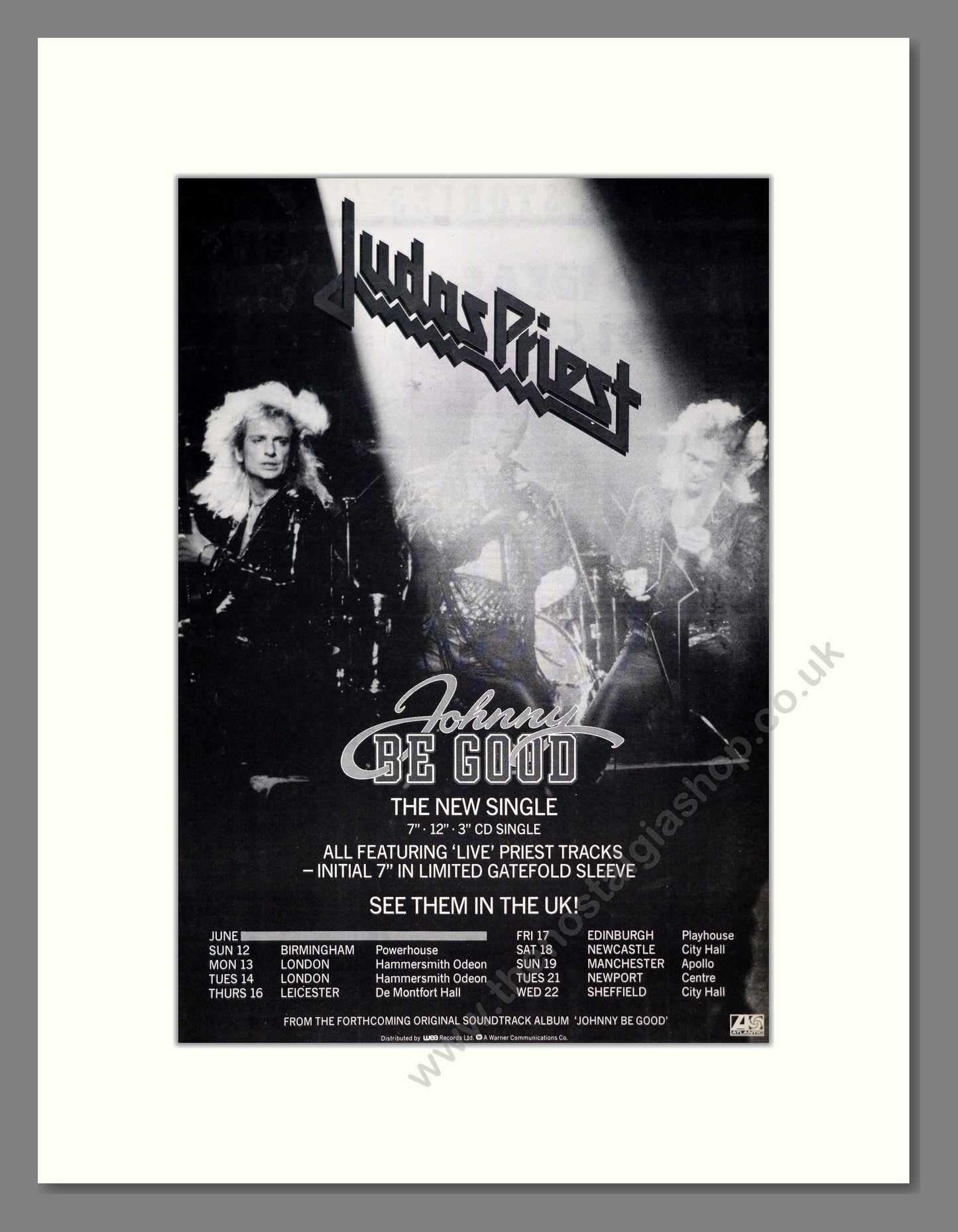 Judas Priest - Johnny Be Good. Vintage Advert 1988 (ref AD21207)