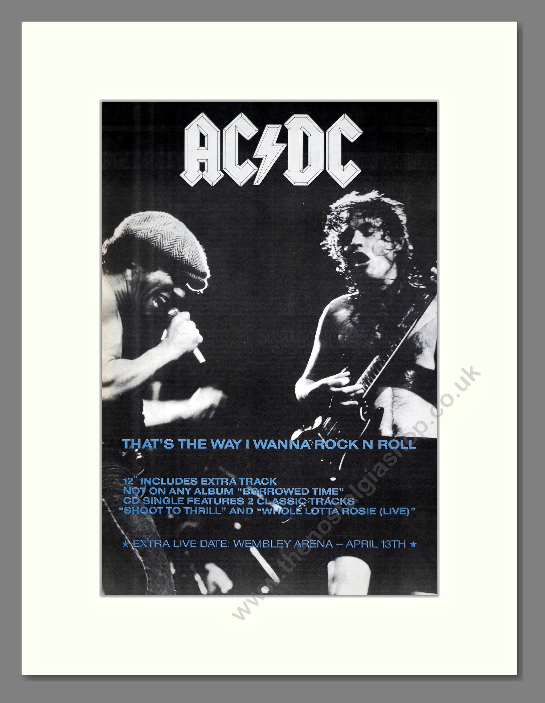 AC / DC - That's The Way I Wanna Rock N Roll. Vintage Advert 1988 (ref AD21216)