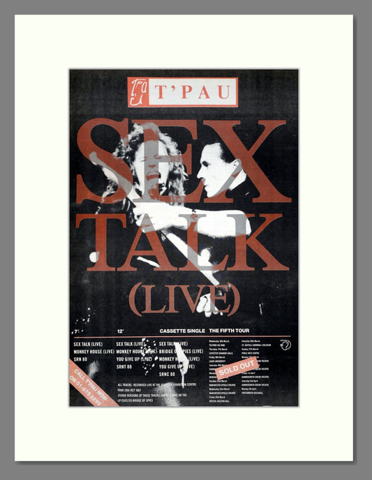 T'Pau - Sex Talk (Live). Vintage Advert 1988 (ref AD21217)