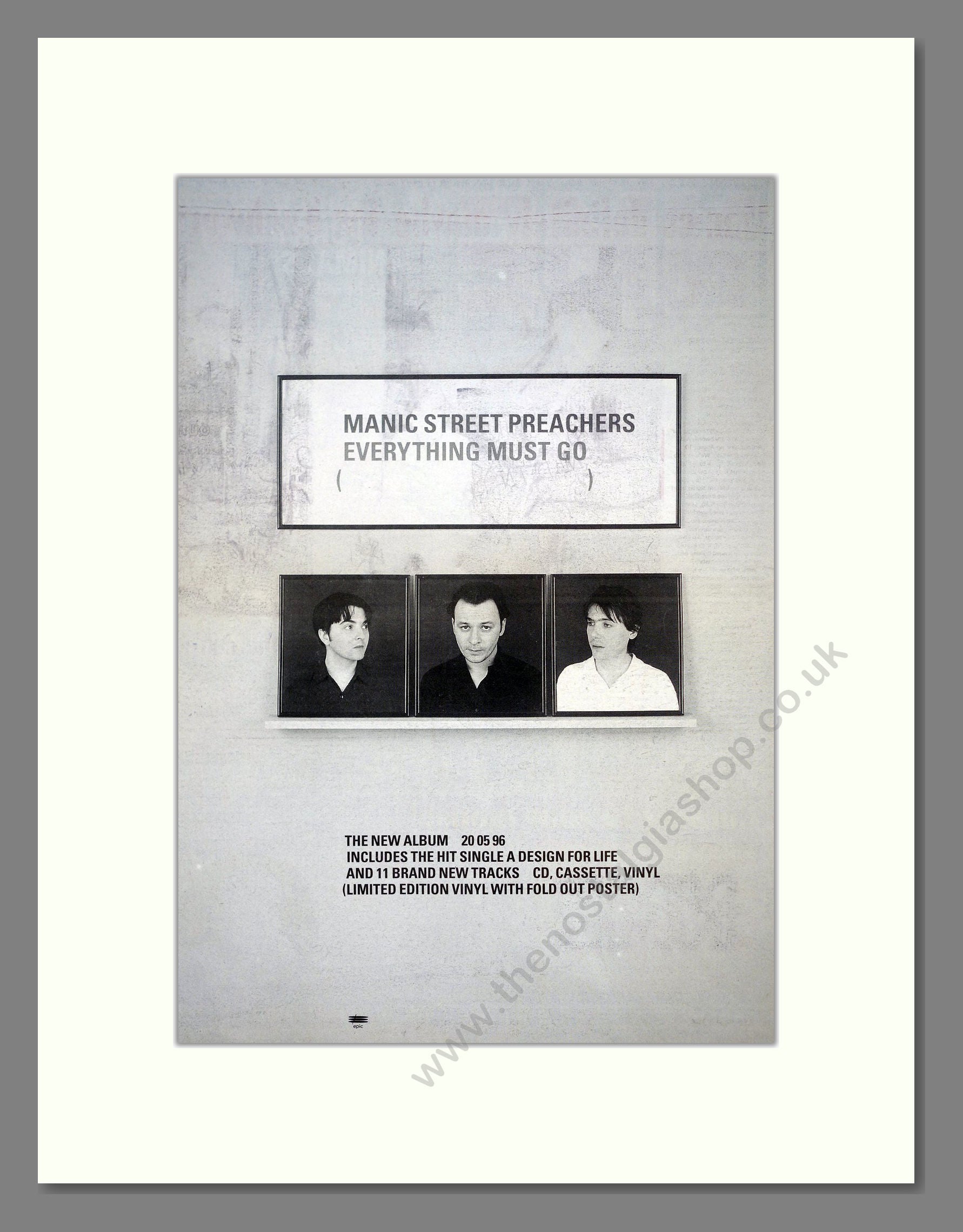 Manic Street Preachers - Everything Must Go. Vintage Advert 1996 (ref AD21227)
