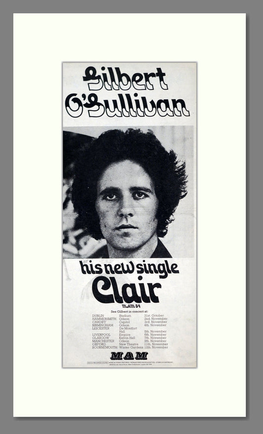 Gilbert O'Sullivan - Clair. Vintage Advert 1972 (ref AD21228)
