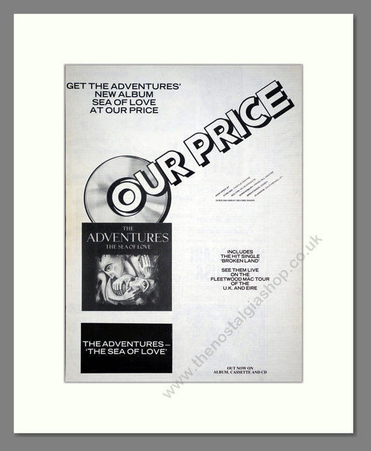 Adventures (The) - Sea Of Love. Vintage Advert 1988 (ref AD21229)