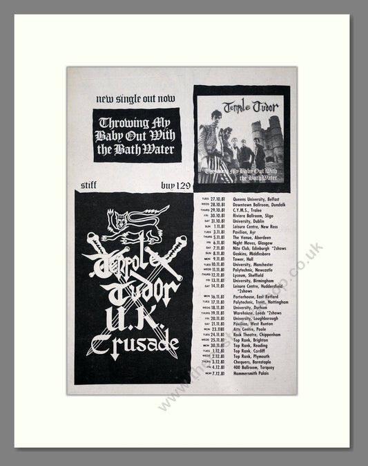 Tenpole Tudor - UK Tour. Vintage Advert 1981 (ref AD21231)