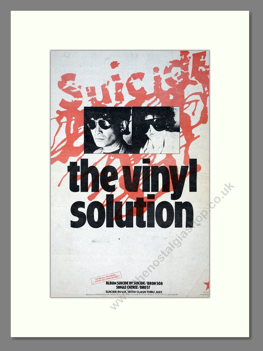 Suicide - The Vinyl Solution. Vintage Advert 1978 (ref AD21240)