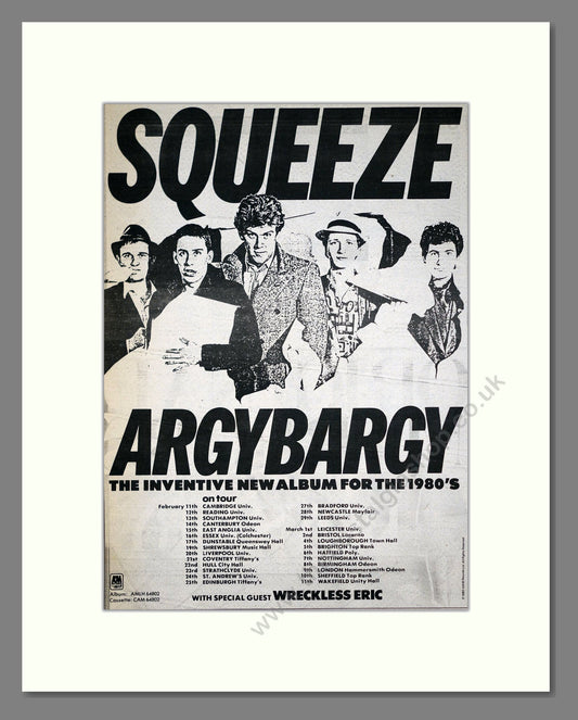 Squeeze - Argybargy. Vintage Advert 1980 (ref AD21246)