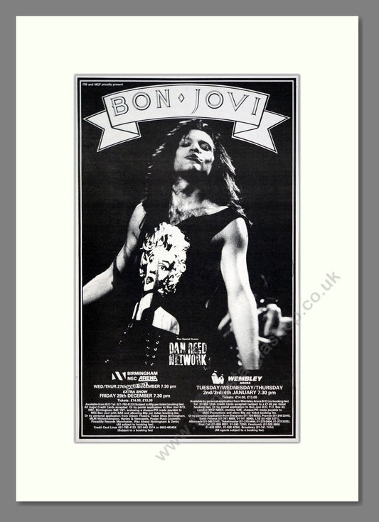 Bon Jovi - UK Tour. Vintage Advert 1989 (ref AD21249)