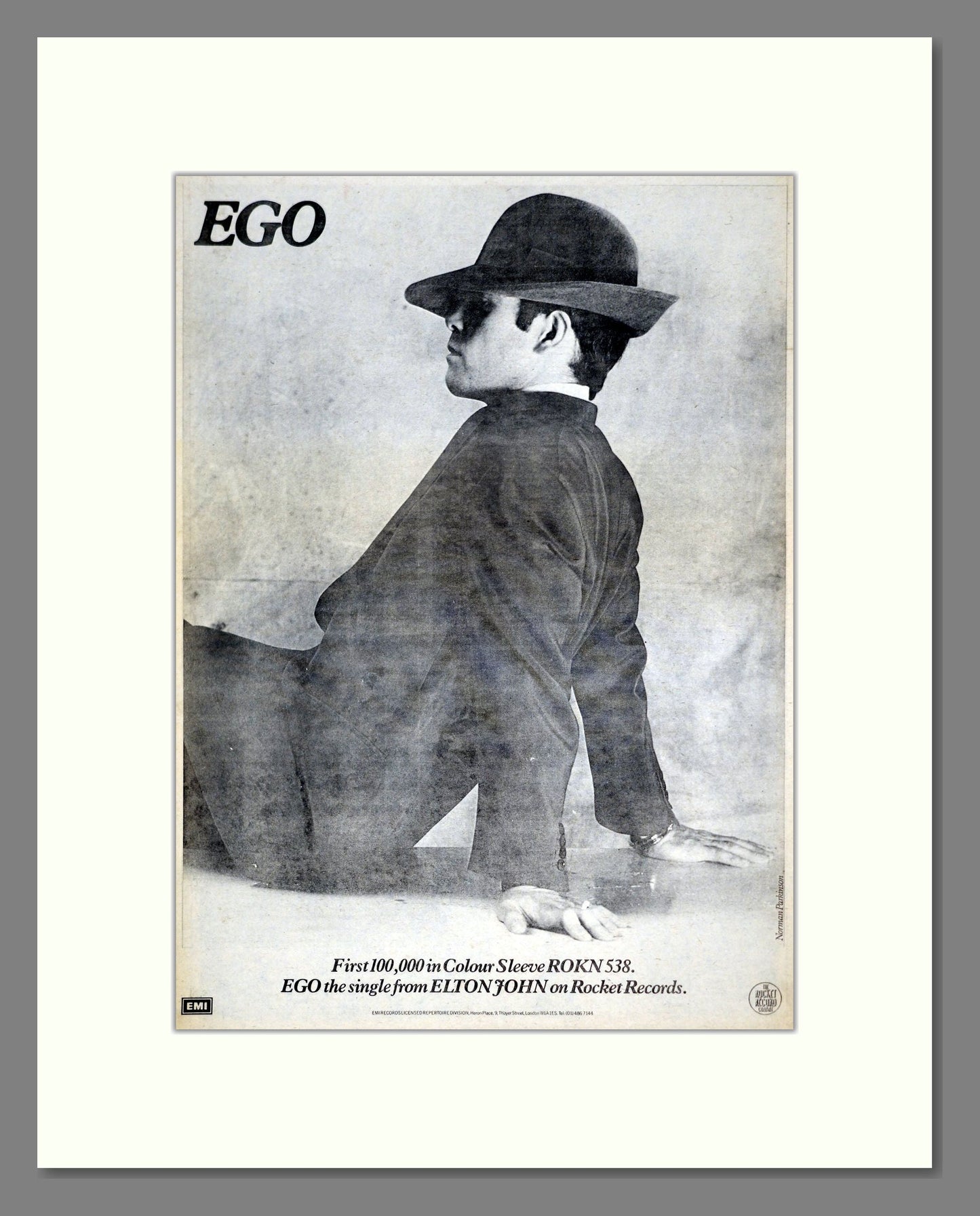Elton John - Ego. Vintage Advert 1978 (ref AD21255)