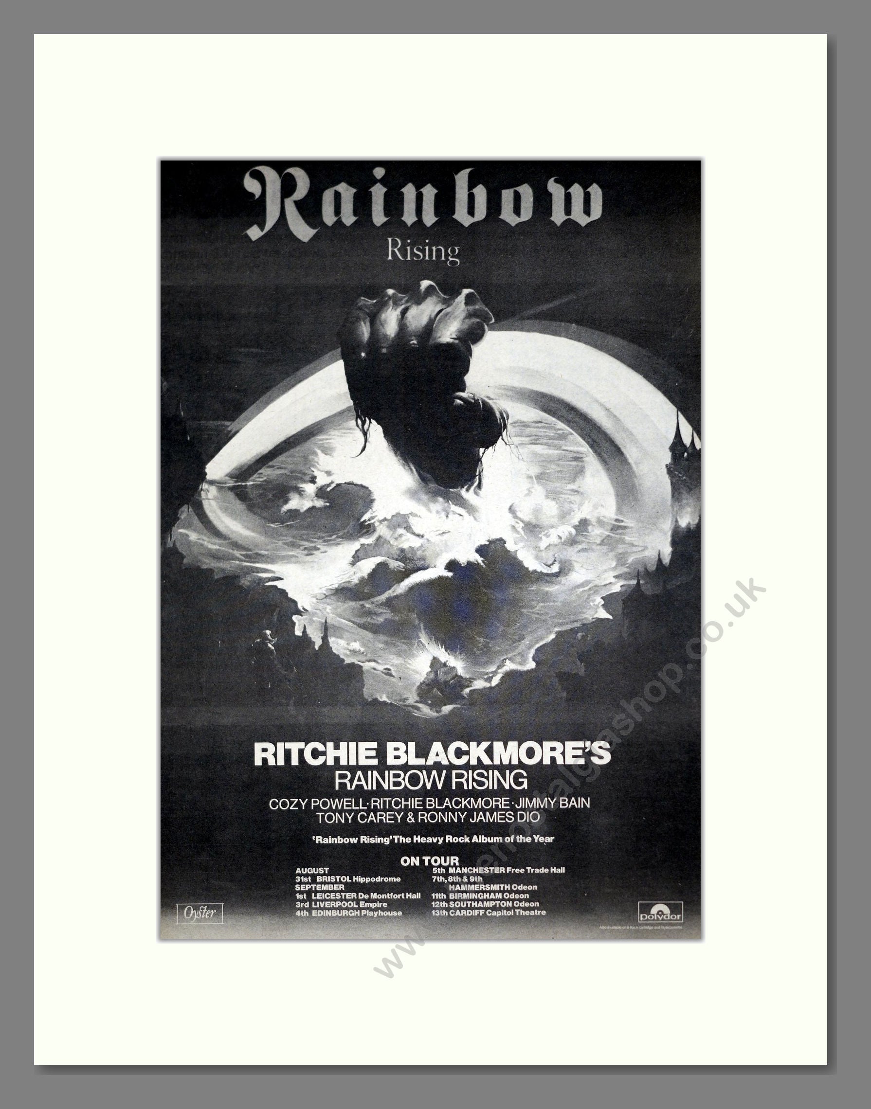 Rainbow Rising - UK Tour. Vintage Advert 1976 (ref AD21256)