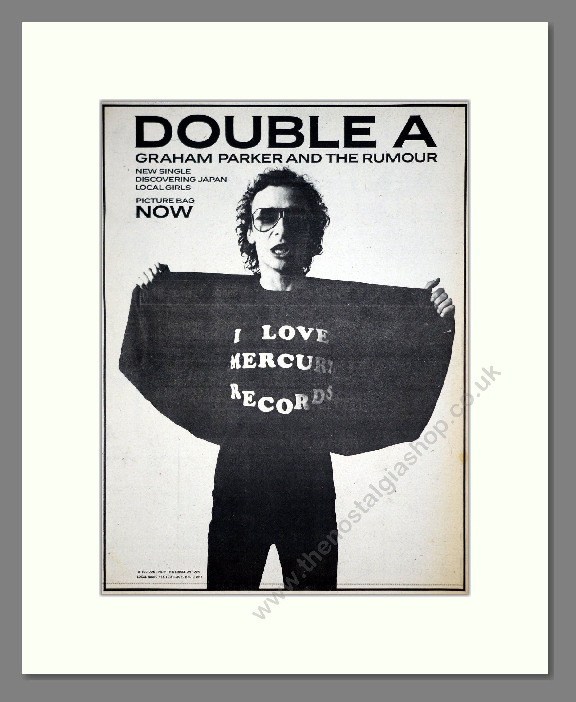 Graham Parker And The Rumour - Discovering Japan. Vintage Advert 1979 (ref AD21260)