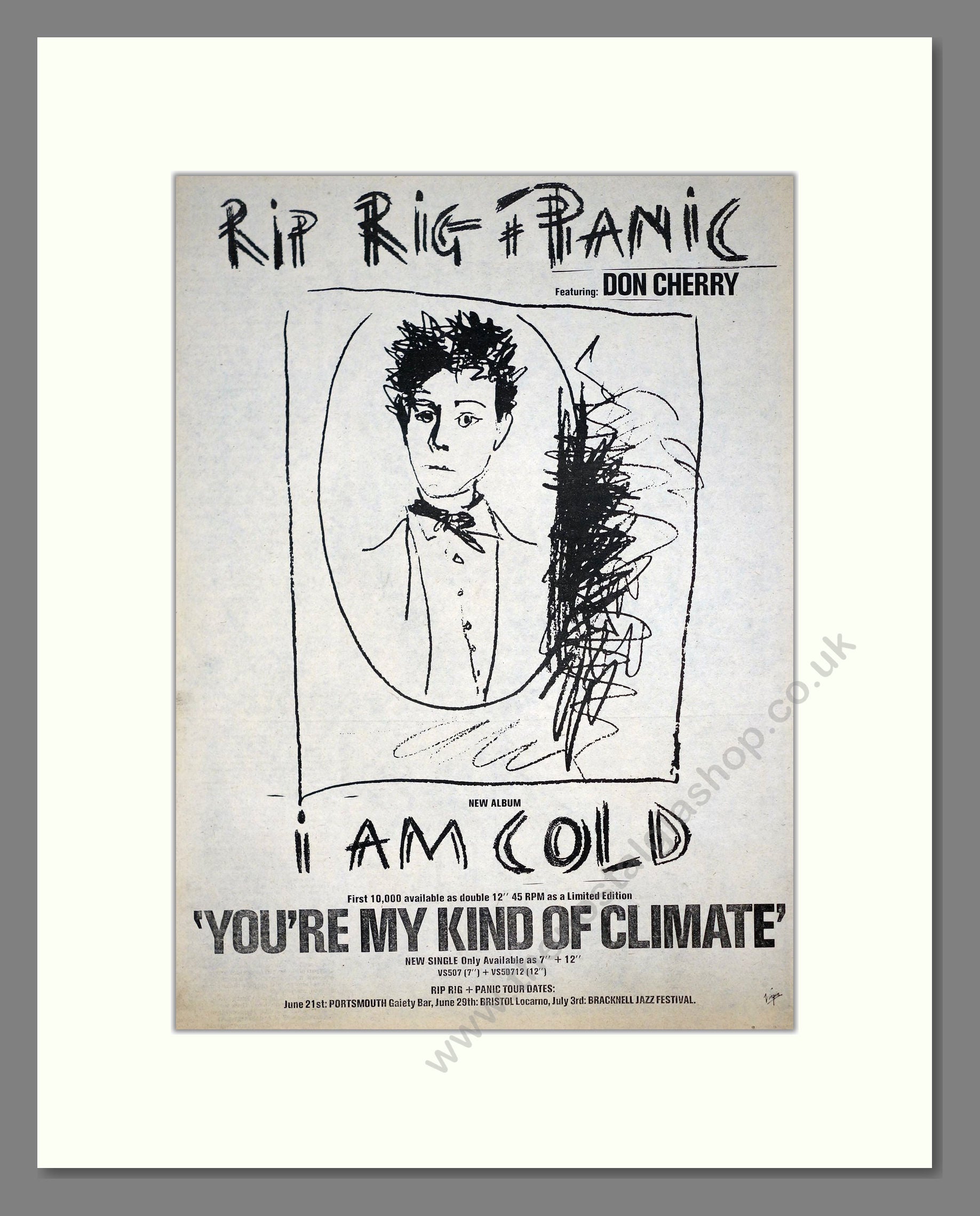 Rip Rig Panic - I Am Cold. Vintage Advert 1982 (ref AD21261)
