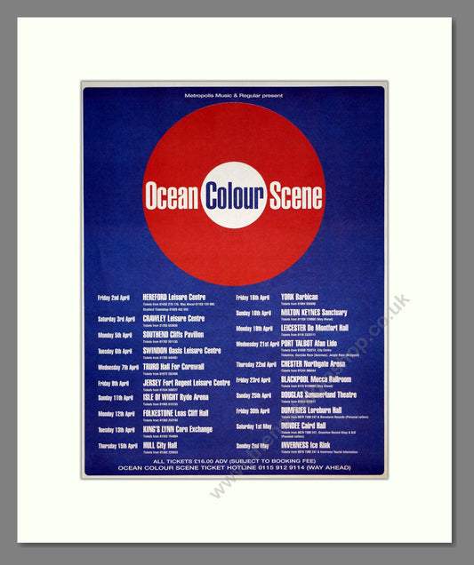 Ocean Colour Scene - UK Tour. Vintage Advert 1999 (ref AD21266)