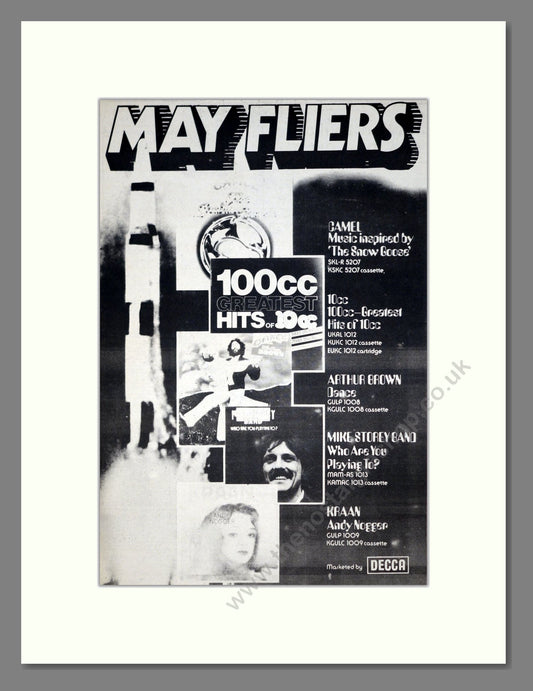 10cc / Camel / Arthur Brown / Mike Storey / Kraan  - New Albums. Vintage Advert 1975 (ref AD21272)