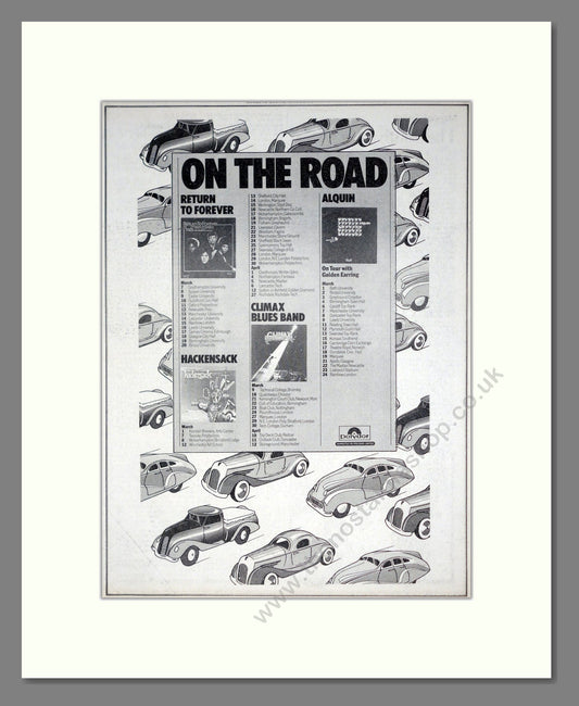 Return To Forever / Alquin / Climax Blues Band / Hackensack - Tour Dates. Vintage Advert 1974 (ref AD21278)