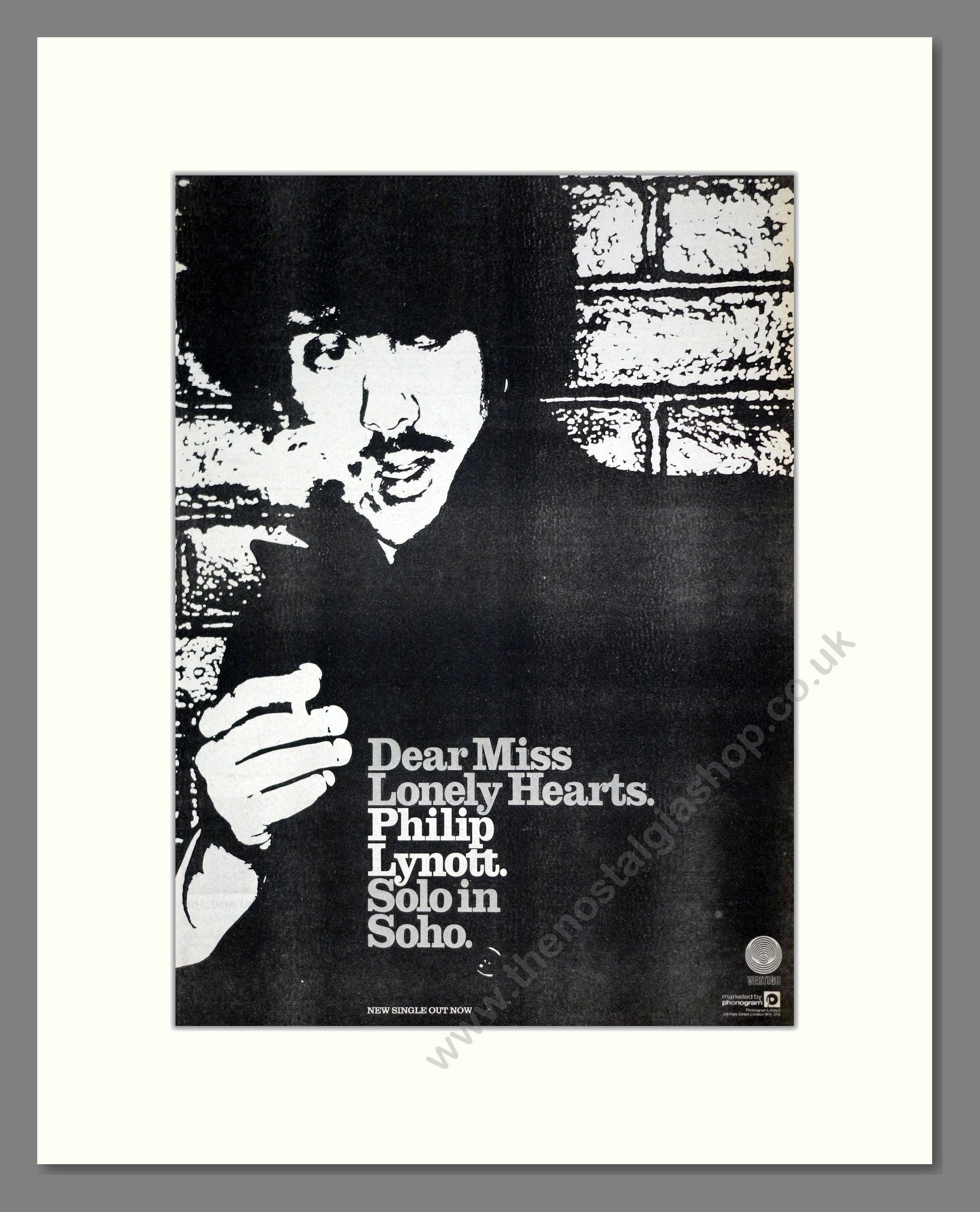 Phil Lynott - Solo In Soho. Vintage Advert 1980 (ref AD21280)