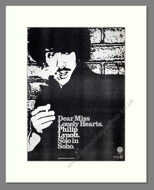 Phil Lynott - Solo In Soho. Vintage Advert 1980 (ref AD21280)