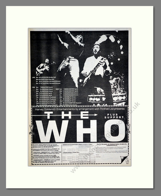 Who (The) - UK Tour. Vintage Advert 1980 (ref AD21281)