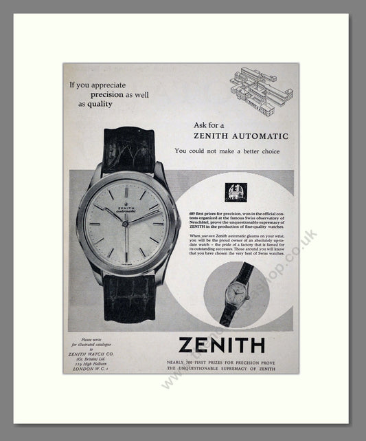 Zenith - Automatic. Vintage Advert 1957 (ref AD67927)
