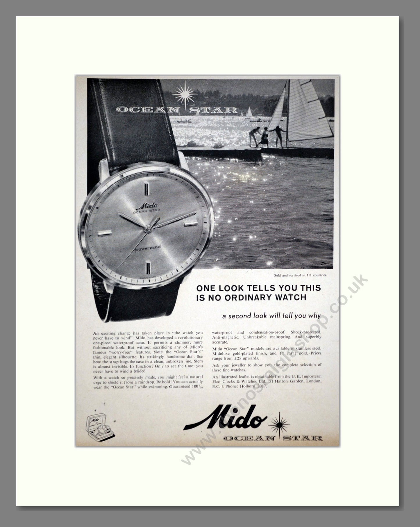 Mido - Ocean Star. Vintage Advert 1961 (ref AD67930)