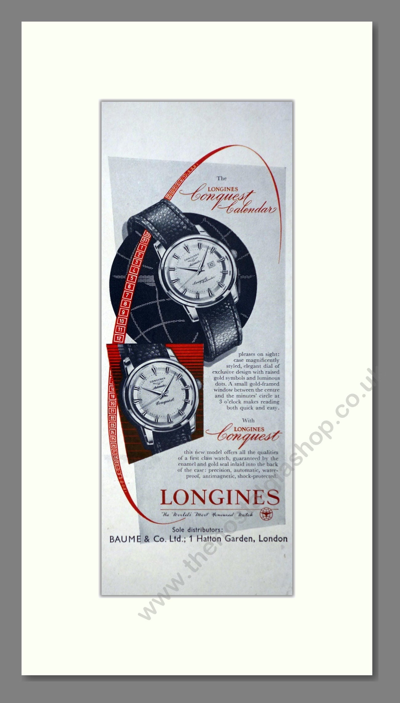 Longines - Conquest. Vintage Advert 1956 (ref AD67932)