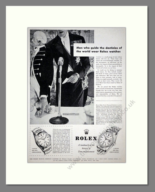 Rolex - Red Seal Chronometer. Vintage Advert 1955 (ref AD67941)