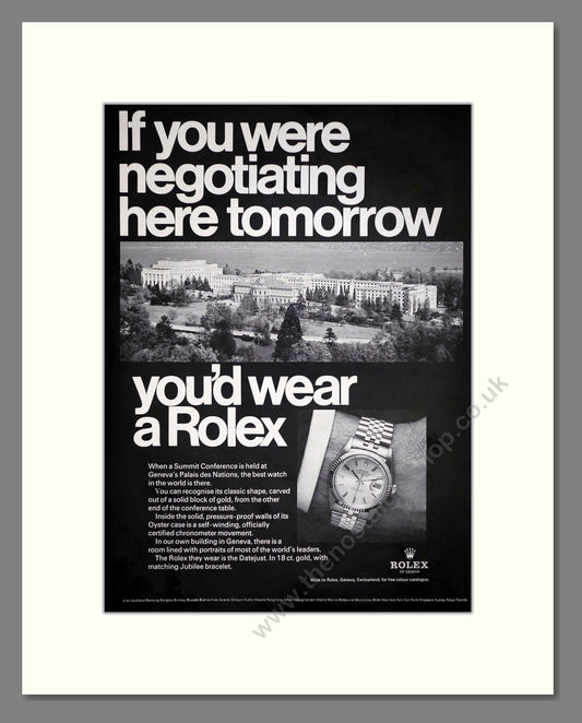 Rolex - Oyster Perpetual Datejust. Vintage Advert 1968 (ref AD67943)
