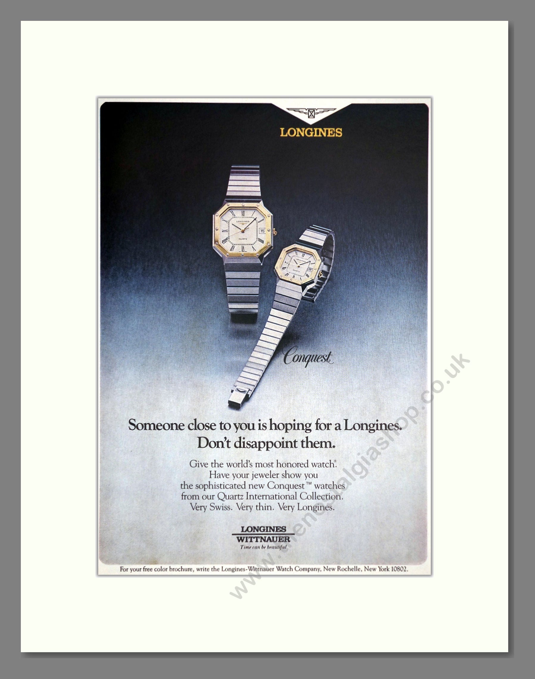 Longines - Conquest. Vintage Advert 1980 (ref AD67948)