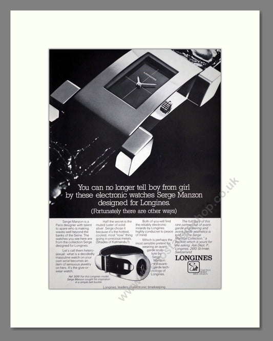 Longines - Electronic Serge Manzon. Vintage Advert 1973 (ref AD67949)