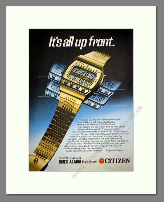 Citizen - Quartz Multi Alarm Forefront. Vintage Advert 1980 (ref AD67952)