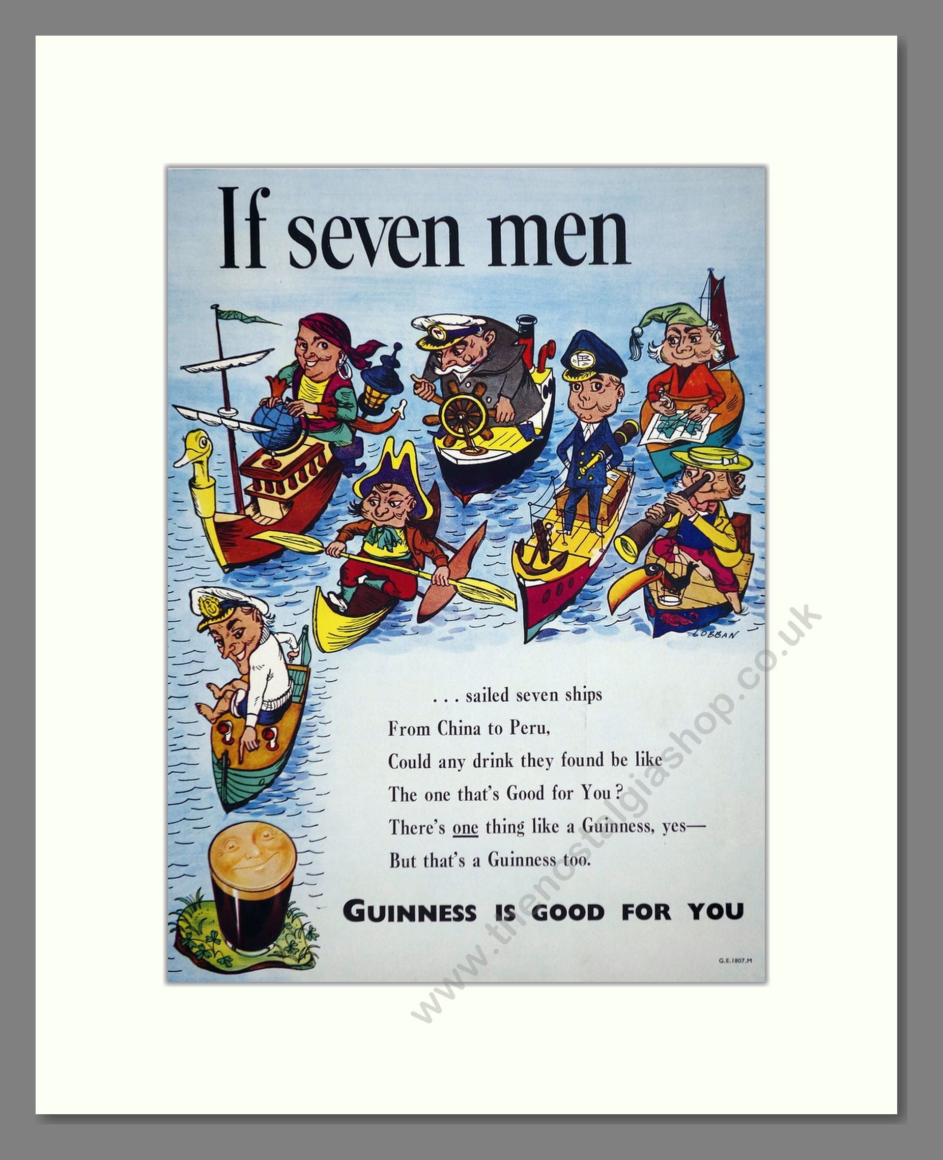 Guinness - Seven Men. Vintage Advert 1952 (ref AD67955)