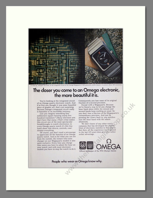 Omega - Megaquartz 2400. Vintage Advert 1975 (ref AD67958)