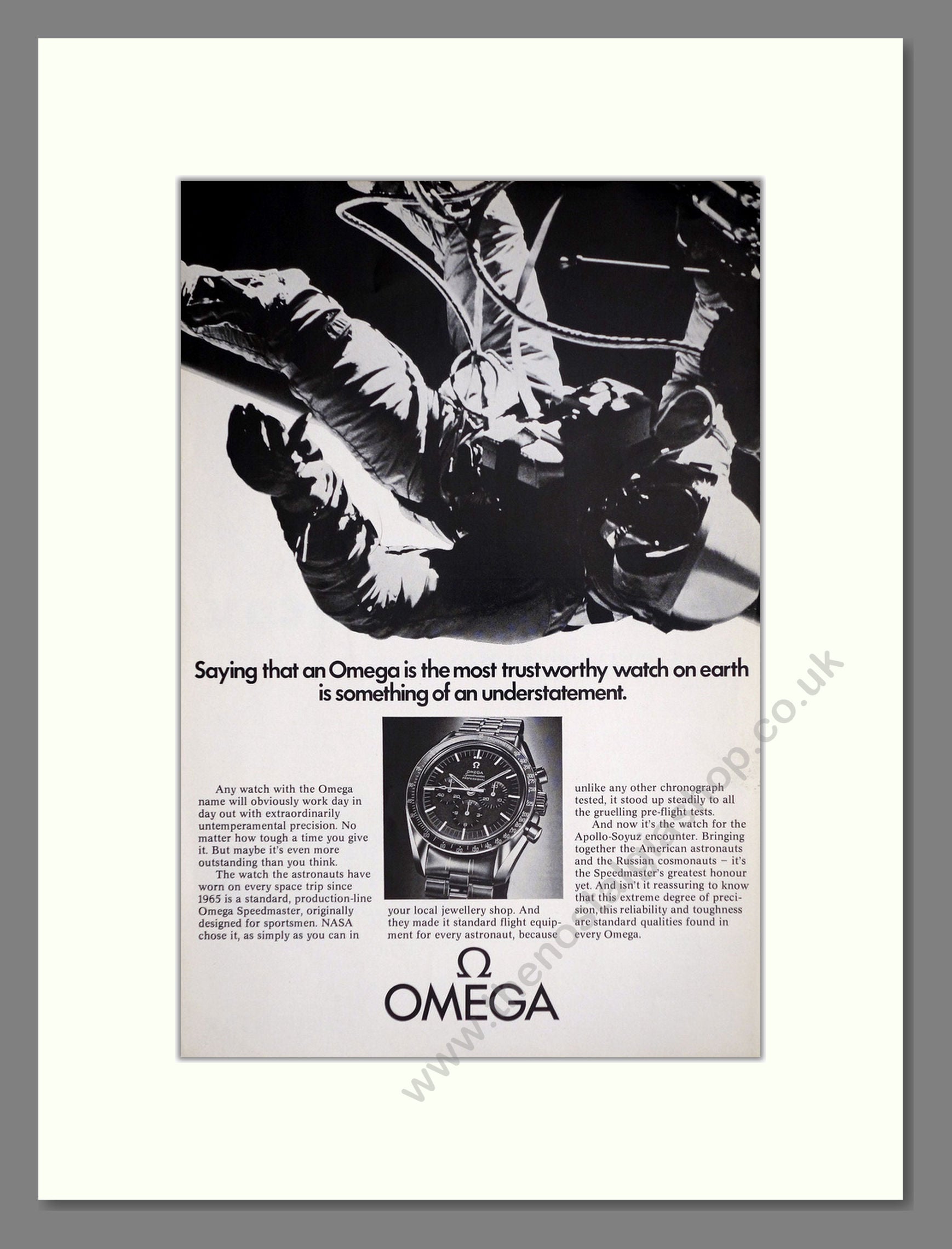 Omega - Speedmaster Professional. Vintage Advert 1975 (ref AD67959)