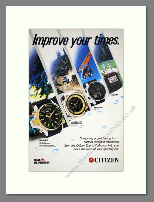 Citizen - Sports Range. Vintage Advert 1986 (ref AD67961)