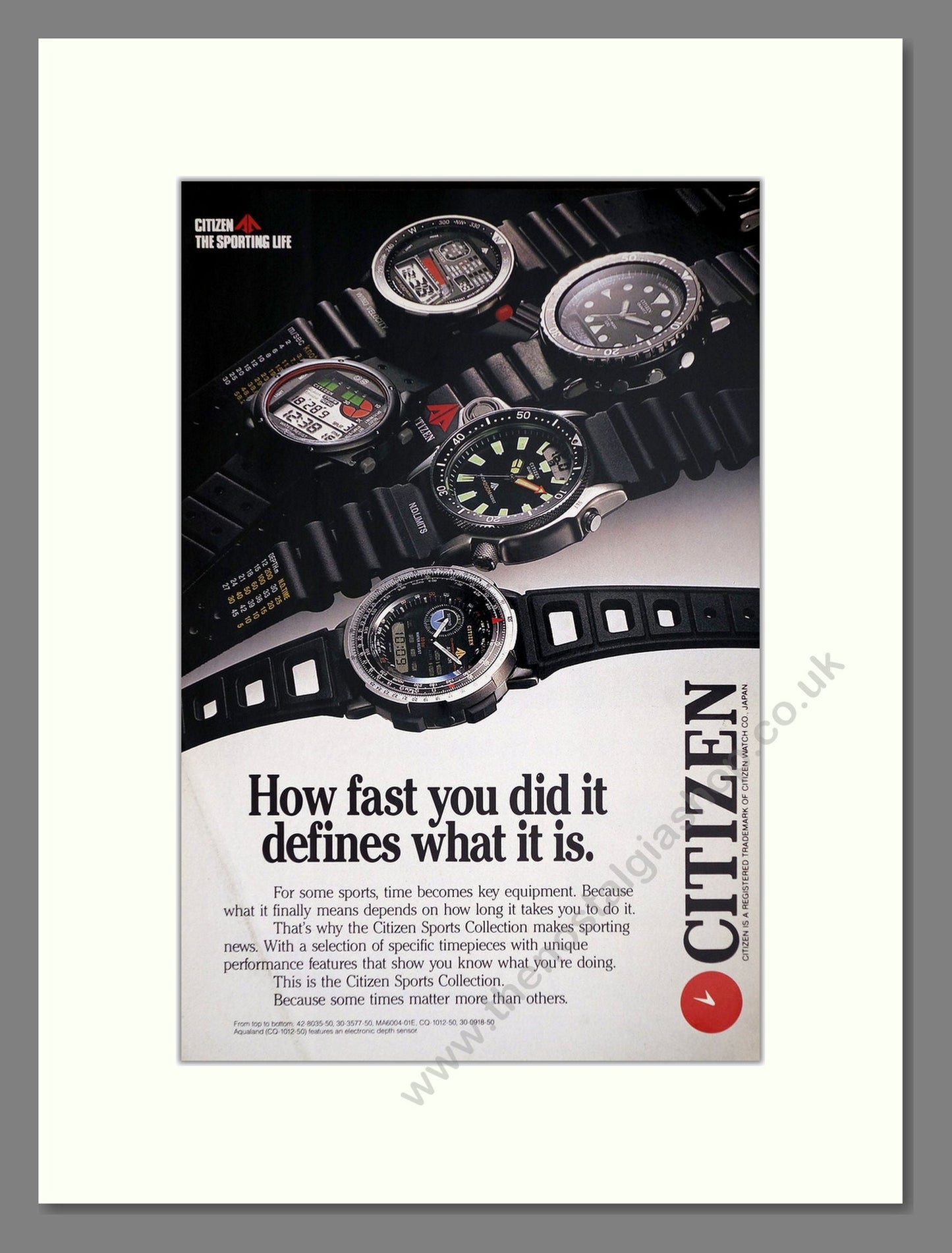 Citizen - Sports Range. Vintage Advert 1987 (ref AD67962)