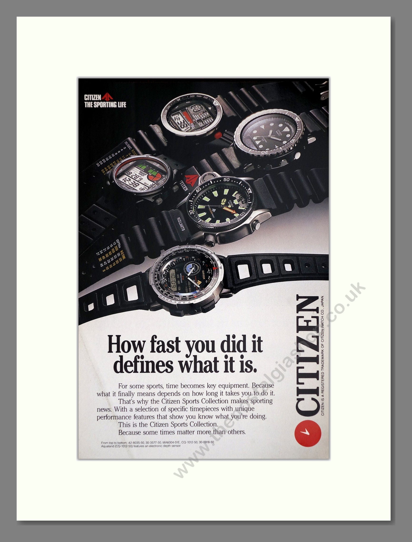 Citizen - Sports Range. Vintage Advert 1987 (ref AD67962)